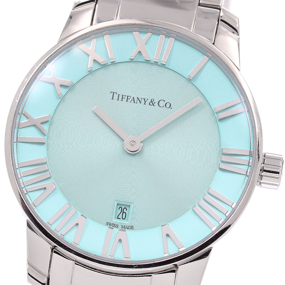 ティファニー TIFFANY\u0026Co. 63452807 アトラス 2お手て デイト 石英 レディース 良品 _958306【中古】