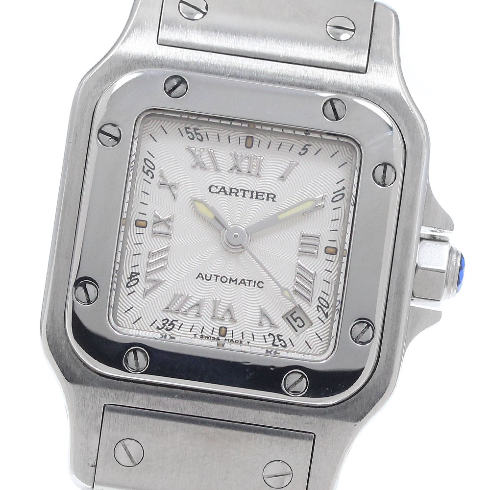 カルティエ CARTIER W20044D6 サントスガルベSM デイト 自動小銃一巻き レディース _960181【中古】