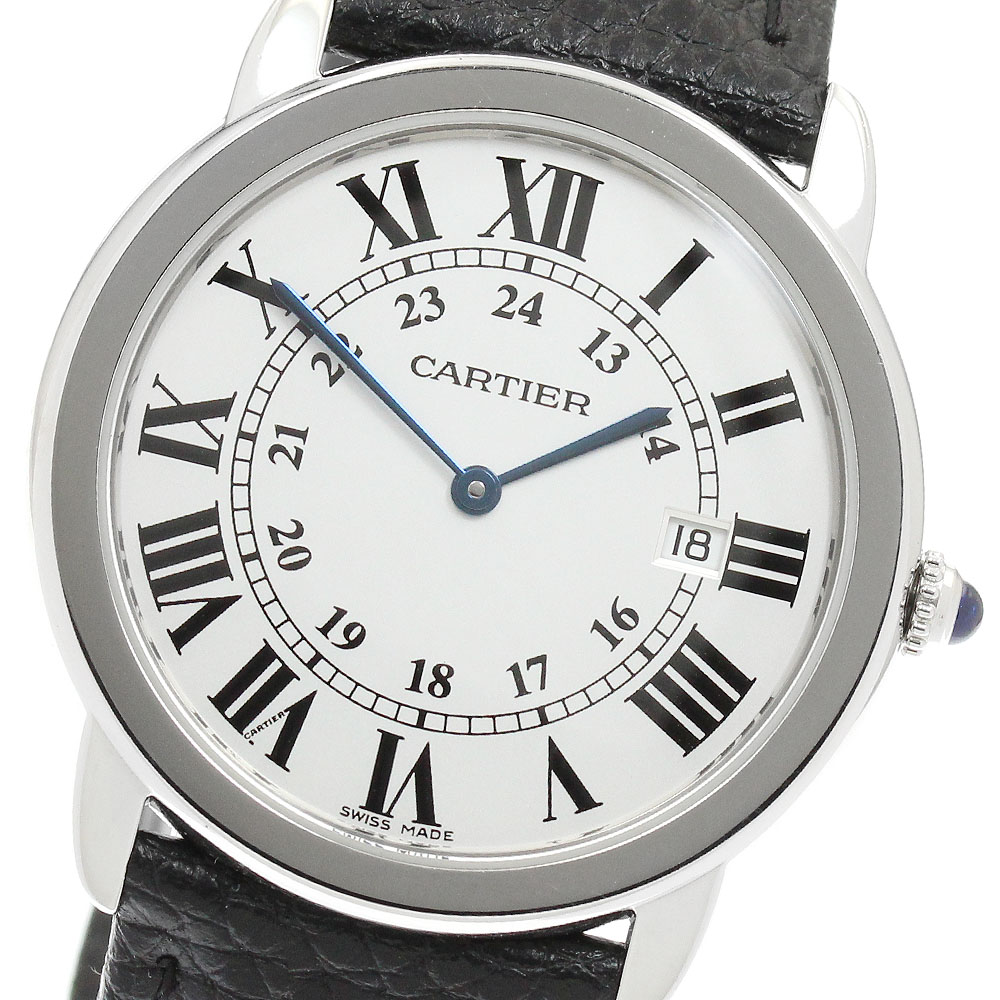 カルティエ CARTIER W6700255 ロンドソロLM デイト 石英 メンズ 御墨付き付き添い人_961752【中古】