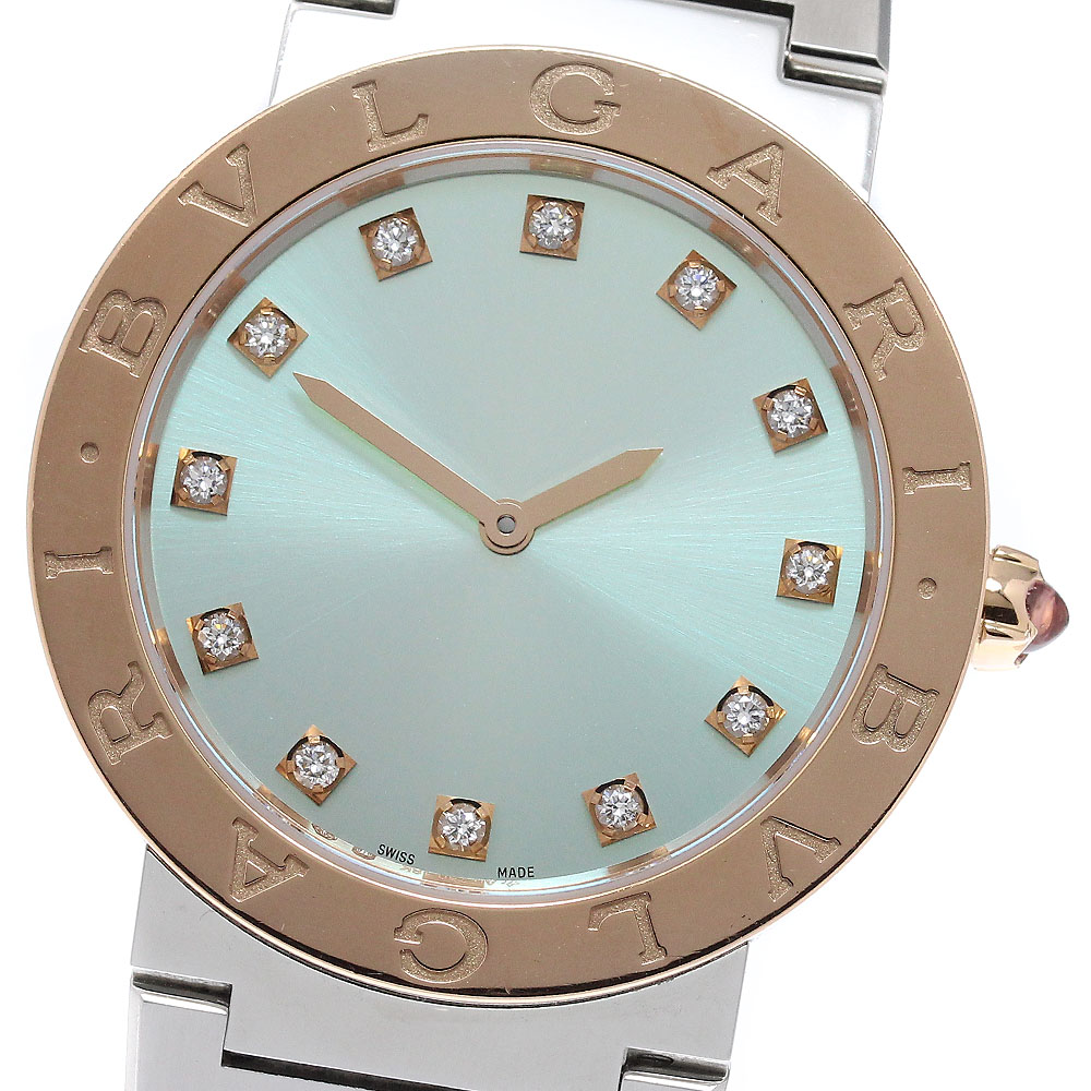 ブル小峡谷 BVLGARI BBP33SG/103759 ブルガリブルガリ LISA リミテッドエディション 12P金剛石 石英 レディース 箱・御墨付き付き添い人_962271【中古】