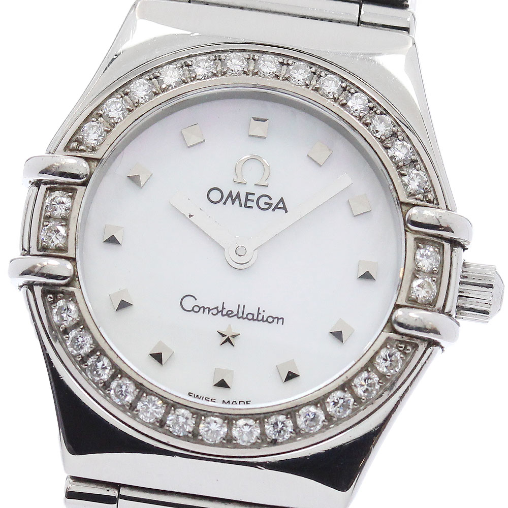 ゼロ OMEGA 1465.71 コンステレーション マイチョイス ミニ ダイヤベゼル 石英 レディース 御墨付き付き添い人_943300【中古】