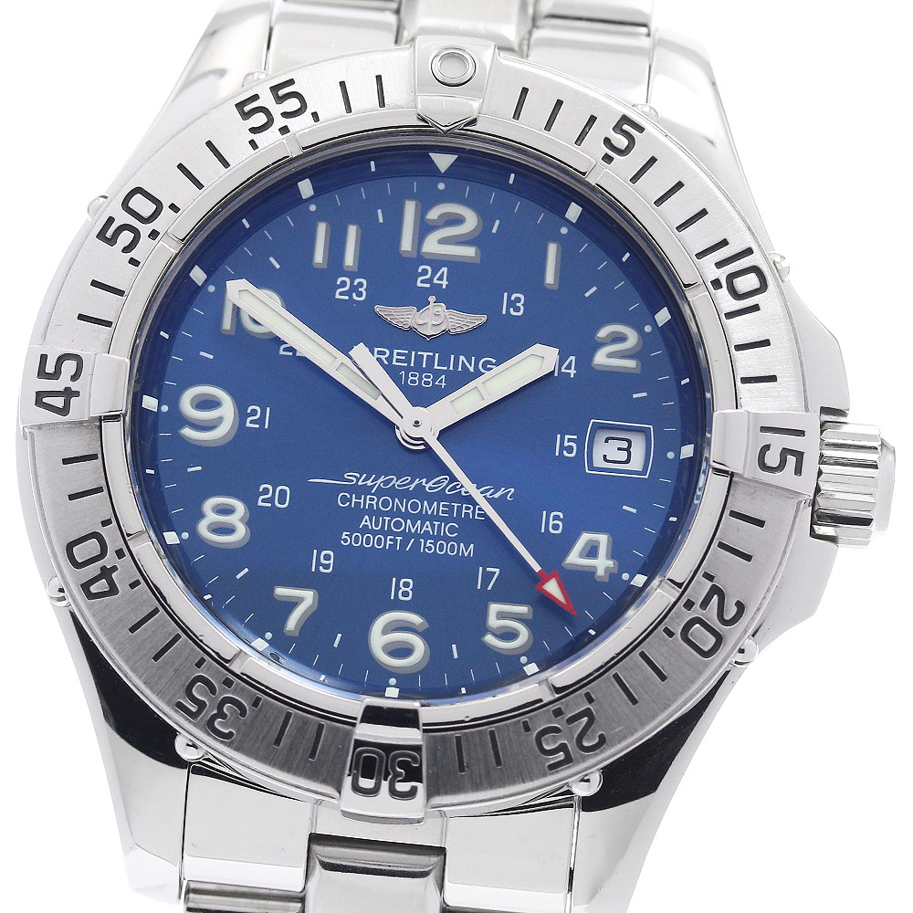 ブライト輪っか BREITLING A17360 百貨店綿津見 デイト 自動小銃一巻き メンズ 良品 _956492【中古】