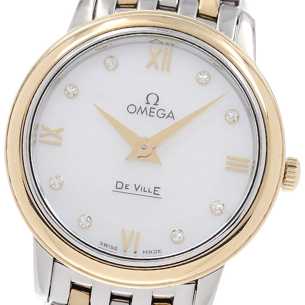 ゼロ OMEGA 424.20.27.60.55.001 天魔波旬 プレ上演 8P金剛石 石英 レディース 良品 お墨付き付き添い人_957909【中古】