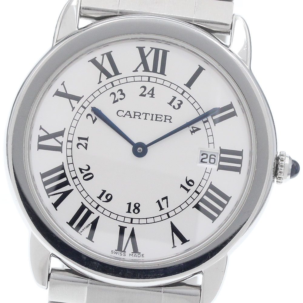 カルティエ CARTIER W6701005 ロンドソロ LM デイト 石英 メンズ _960195【中古】