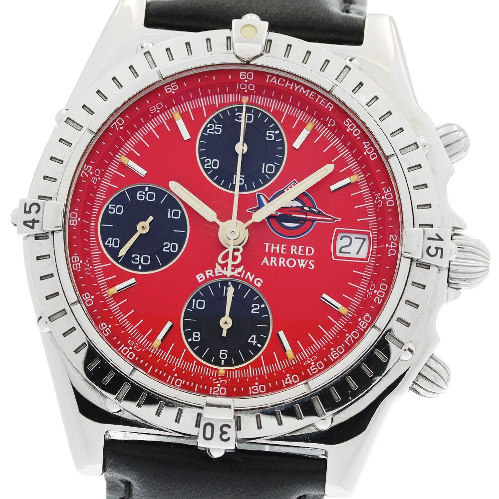ブライト輪っか BREITLING A13050.1 クロノマット レッドアローズ 領域押さえる1965本 クロノグラフ デイト 自動小銃一巻き メンズ _960722【中古】