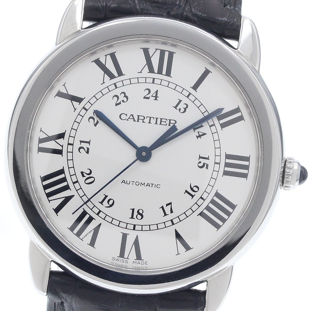 カルティエ CARTIER WSRN0021 ロンドソロ ドゥ カルティエ 36粍 自動小銃一巻き メンズ 良品 _960827【中古】