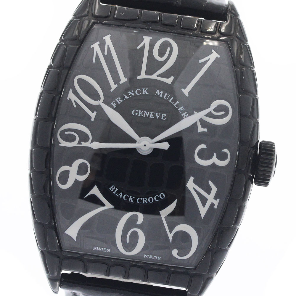 フランクミュラー FRANCK MULLER 8880SCBLKCRO トノー カーベックス ブラッククロコ 自動巻き メンズ 良品 箱・保証書付き_959731【中古】｜CLOSER 246,400円