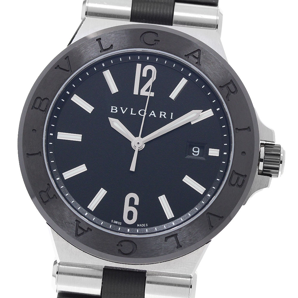 ブル小峡谷 BVLGARI DG42SC ディアゴノ 陶芸 デイト 自動小銃一巻き メンズ 美品 箱付き添い人_959765【中古】