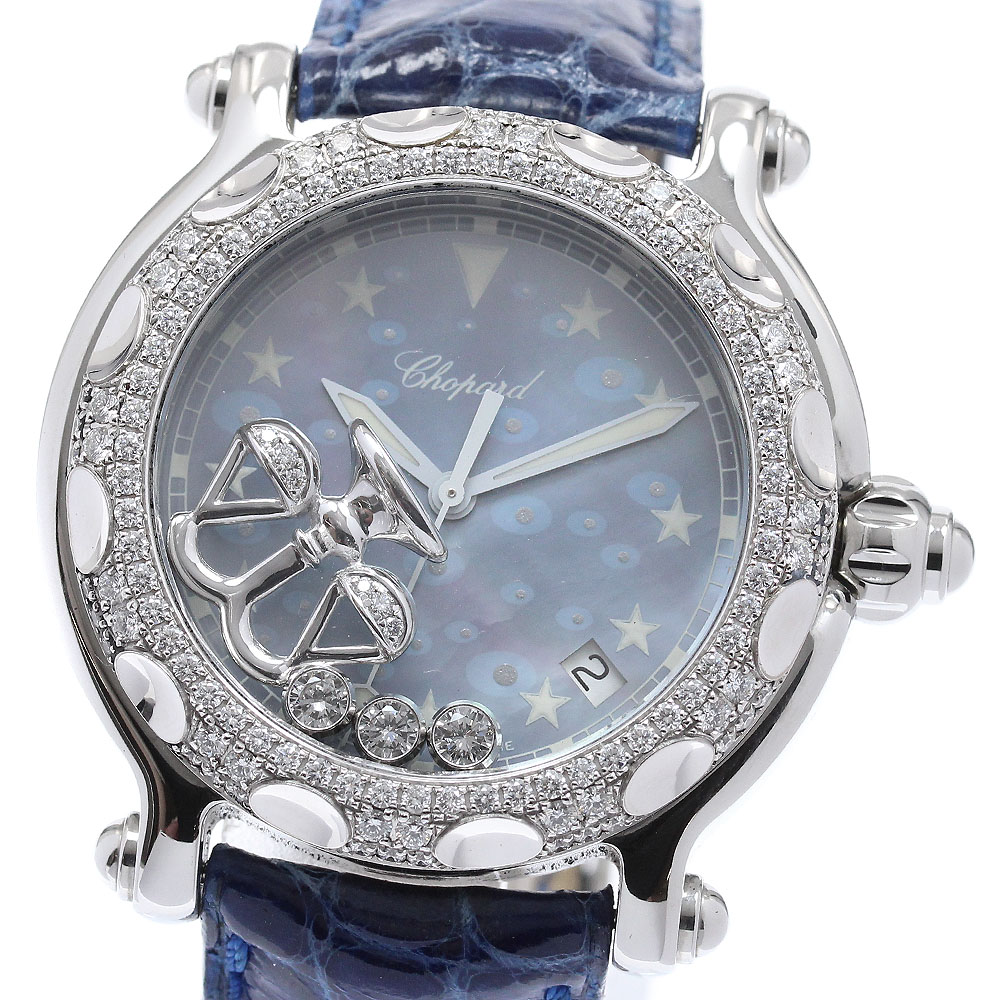 ショパール Chopard 28/8433 8347 ハッピースポーツ ゾディアック リーブラ ダイヤベゼル クォーツ メンズ 箱付き_959874【中古】｜CLOSER 235,400円