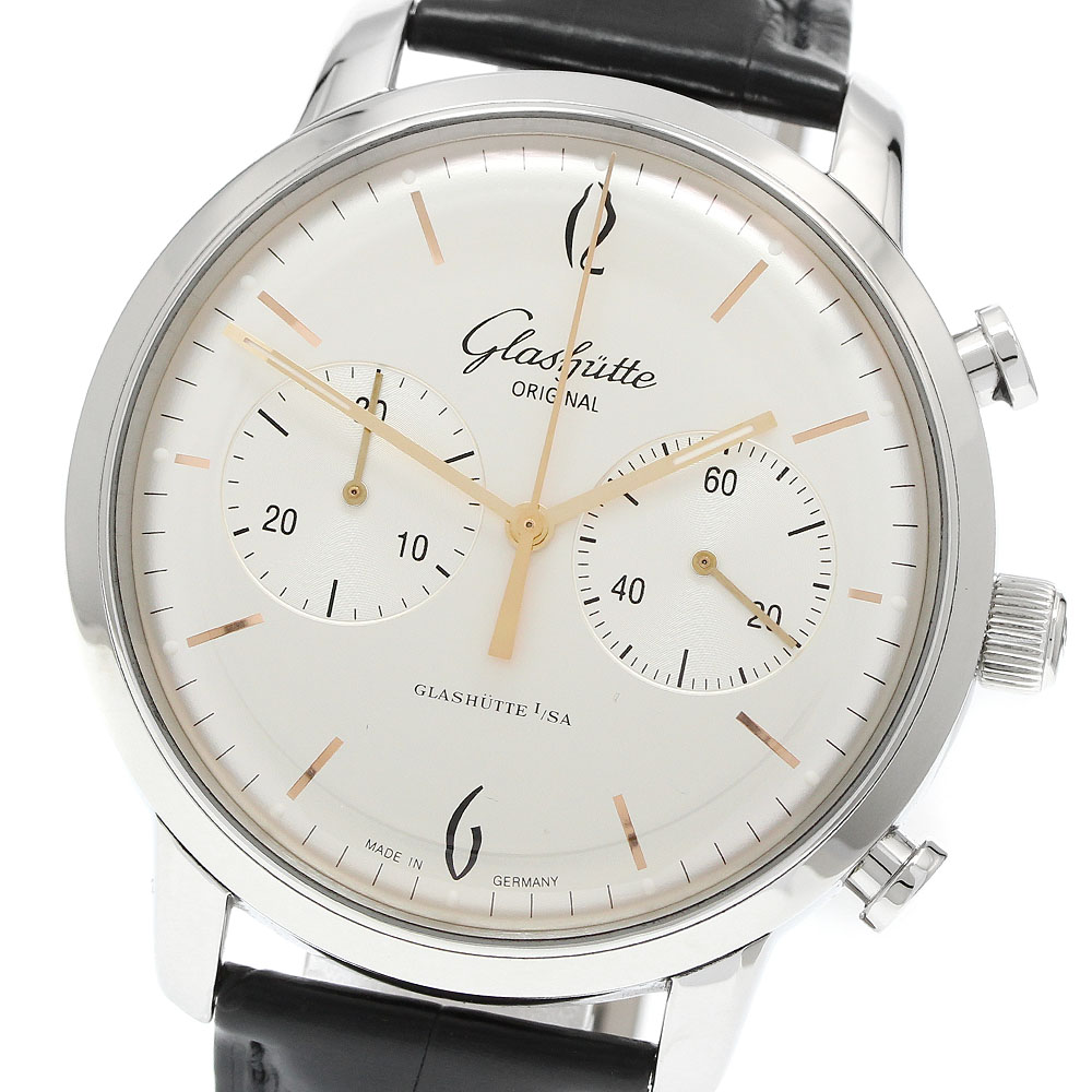 水のみヒュッテ・一風変わった GLASHUTTE ORIGINAL 1-39-34-03-22-04 シックスティーズ 自動小銃一巻き メンズ 良品 お墨付き付き添い人_959895【中古】