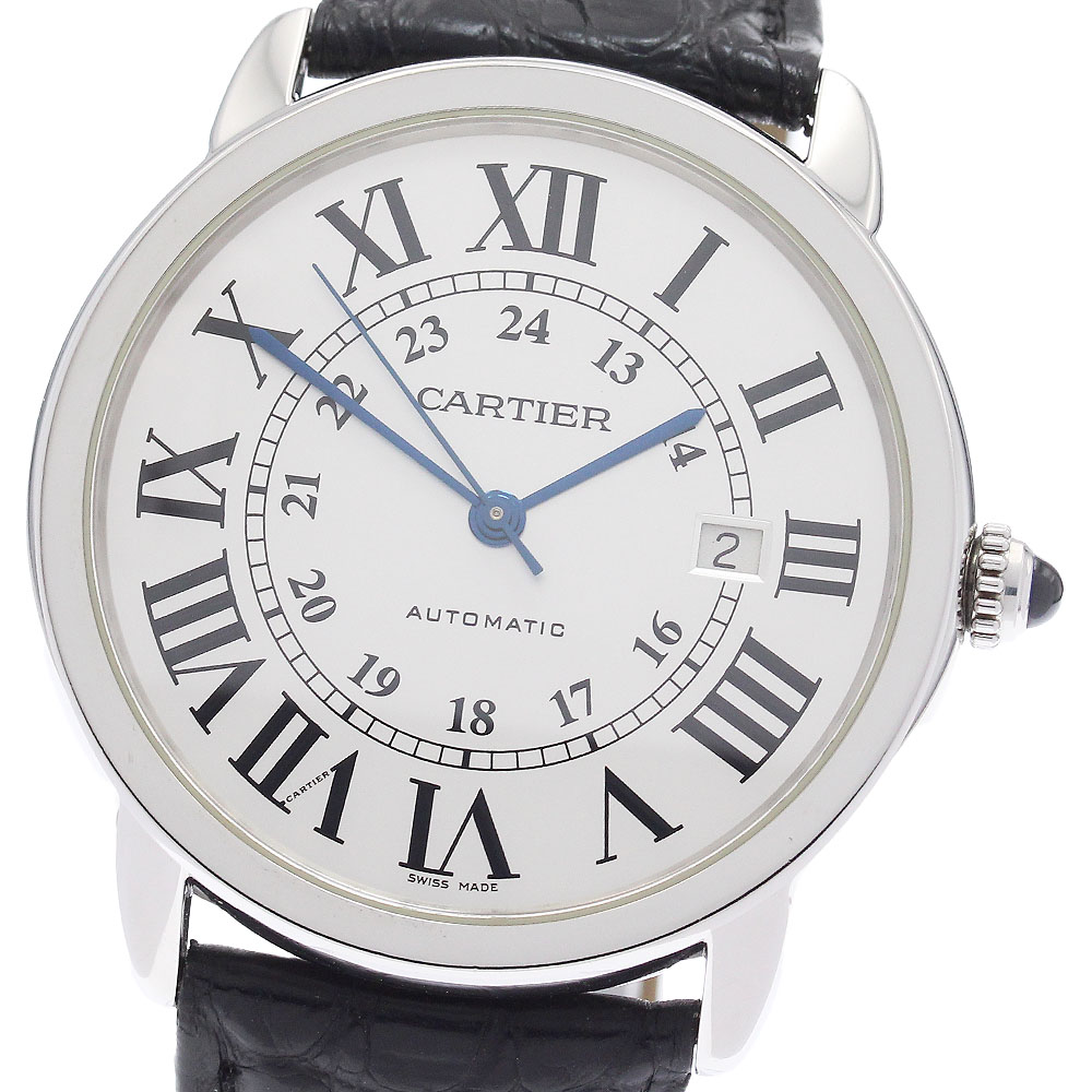 カルティエ CARTIER W6701010 ロンドソロ XL デイト 自動小銃一巻き メンズ _960388【中古】
