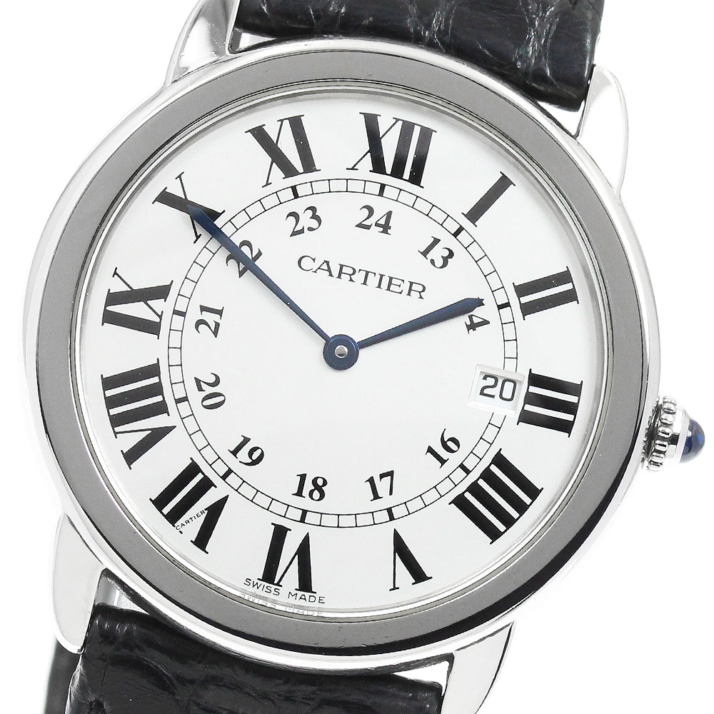 カルティエ CARTIER W6700255 ロンドソロLM デイト 石英 メンズ _960851【中古】
