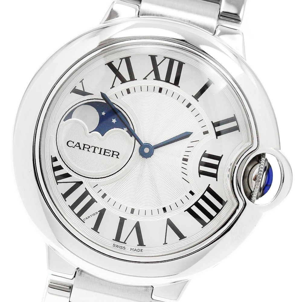 カルティエ CARTIER WSBB0021 バロン青碧 お月さま位相角 自動小銃一巻き メンズ お墨付き付き添い人_961749【中古】