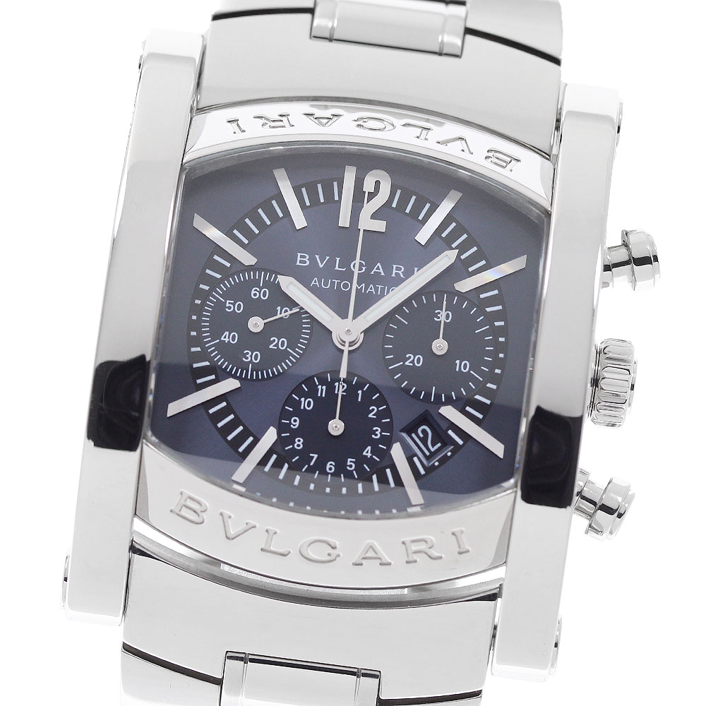 ブル小峡谷 BVLGARI AA44SCH アショーマ クロノグラフ デイト 自動小銃一巻き メンズ _959750【中古】