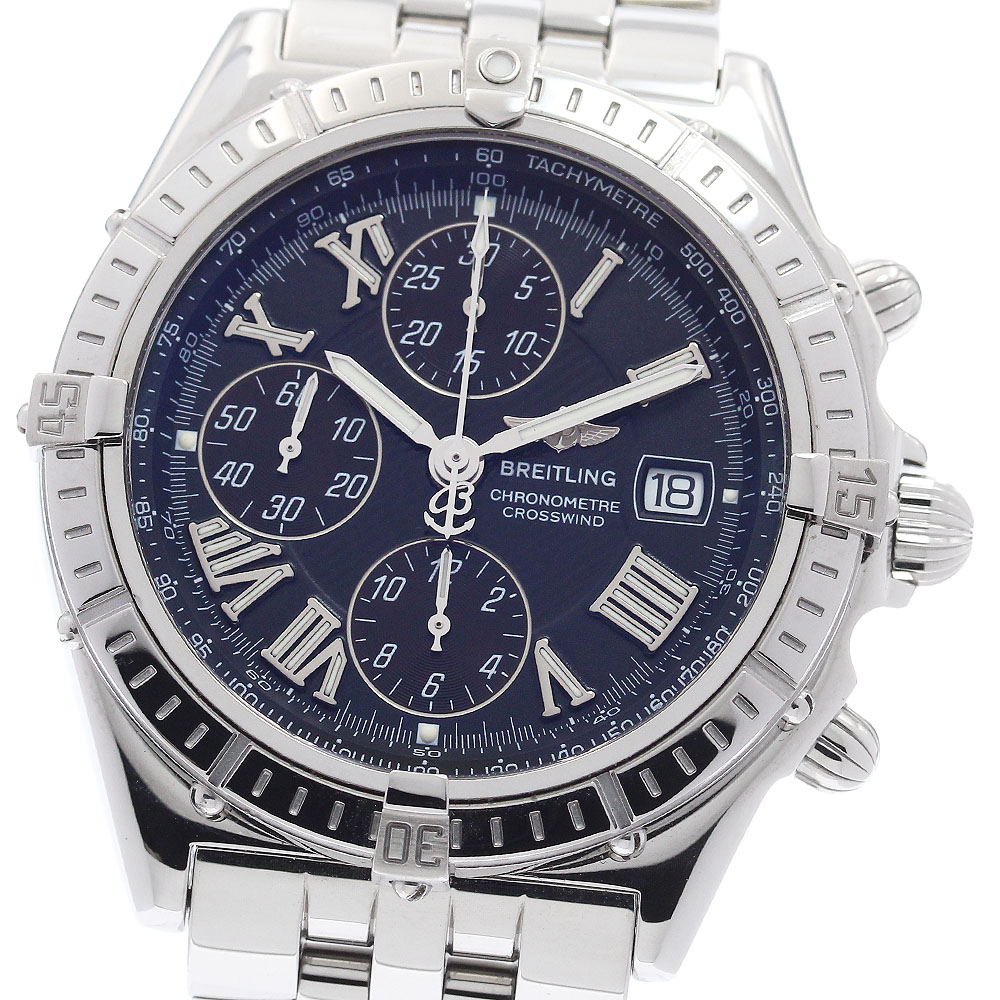 ブライト輪っか BREITLING A13355 はりつけ台気流 デイト クロノグラフ 自動小銃一巻き メンズ 良品 _960248【中古】