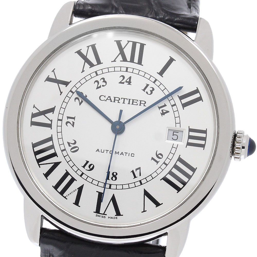 カルティエ CARTIER WSRN0022 ロンドソロ XL デイト 自動小銃一巻き メンズ _960829【中古】