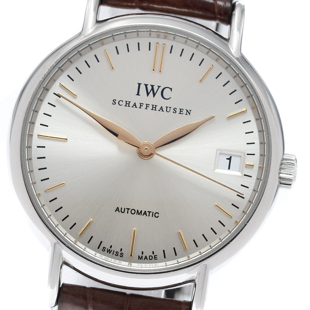IWC SCHAFFHAUSEN IW356404 ポートフィノ デイト 自動小銃一巻き ボーイズ 御墨付き付き添い人_962024【中古】