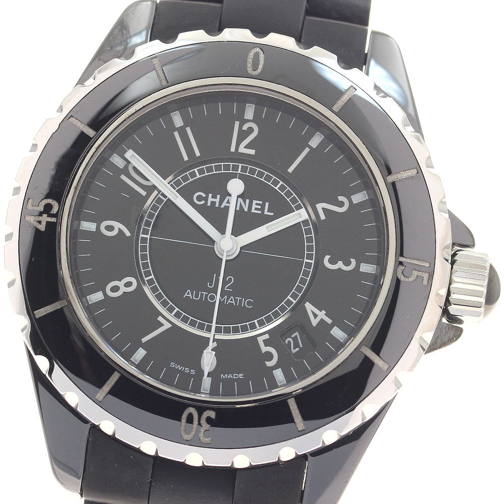 シャネル CHANEL H0684 J12 黒陶芸 38粍 自動小銃一巻き メンズ _957328【中古】
