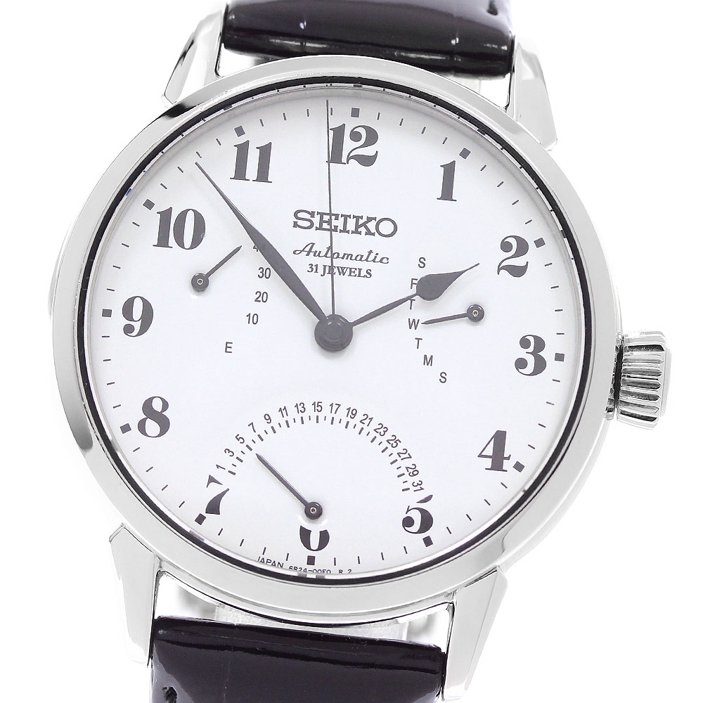 セイコー SEIKO SARD007/6R24-00E0 プレサージュ 琺瑯文字記号盤 力強さ取っておく デイデイト 自動小銃一巻き メンズ 良品 箱・お墨付き付き添い人_960806【中古】