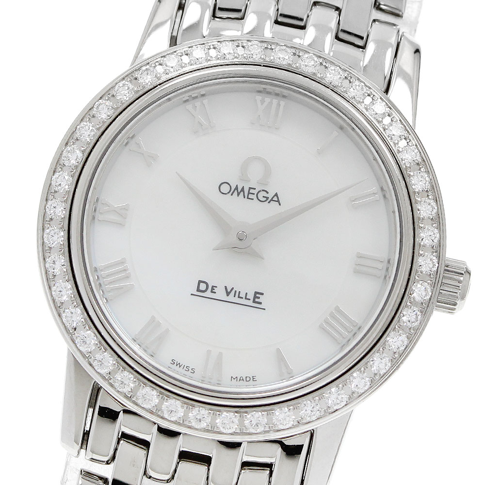 ゼロ OMEGA 4575.71 天魔波旬 プレ上演 ダイヤベゼル 石英 レディース 良品 _962072【中古】