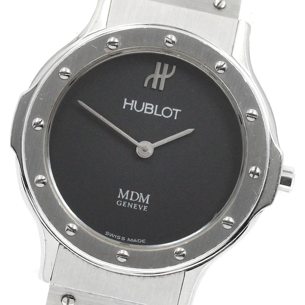 三尺帯訳あり ウブロ HUBLOT 1280.100.1 MDM 古典派音楽 ミニ 石英 レディース _962192【中古】