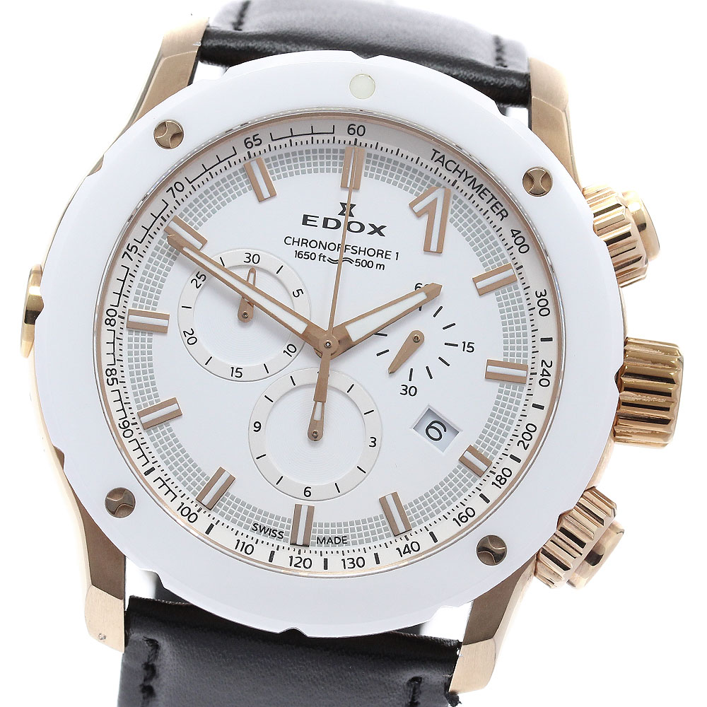エドックス EDOX 10221-37RB3-BIR3 クロノオフショア1 クロノグラフ デイト 石英 メンズ _962244【中古】