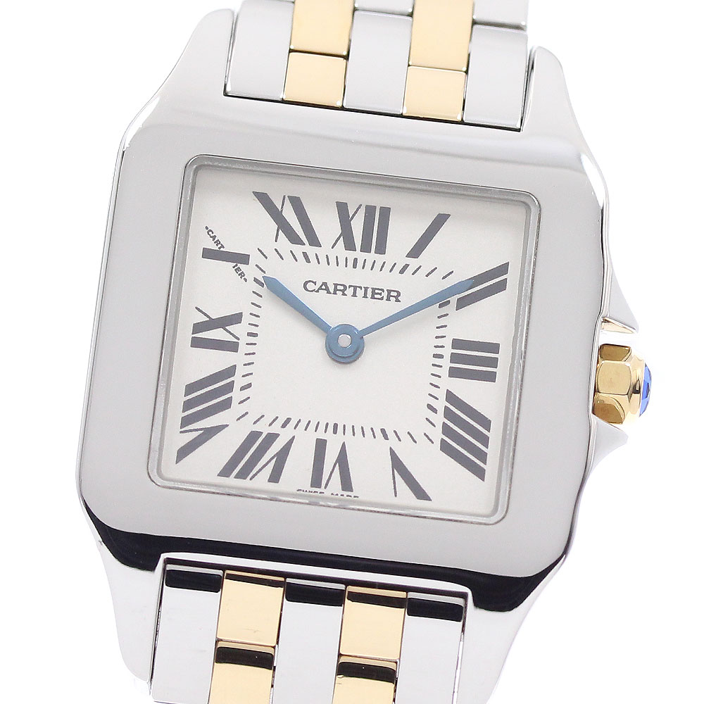 カルティエ CARTIER W25067Z6 サントス ドゥモワゼル LM 石英 メンズ 美品 お墨付き付き添い人_962439【中古】