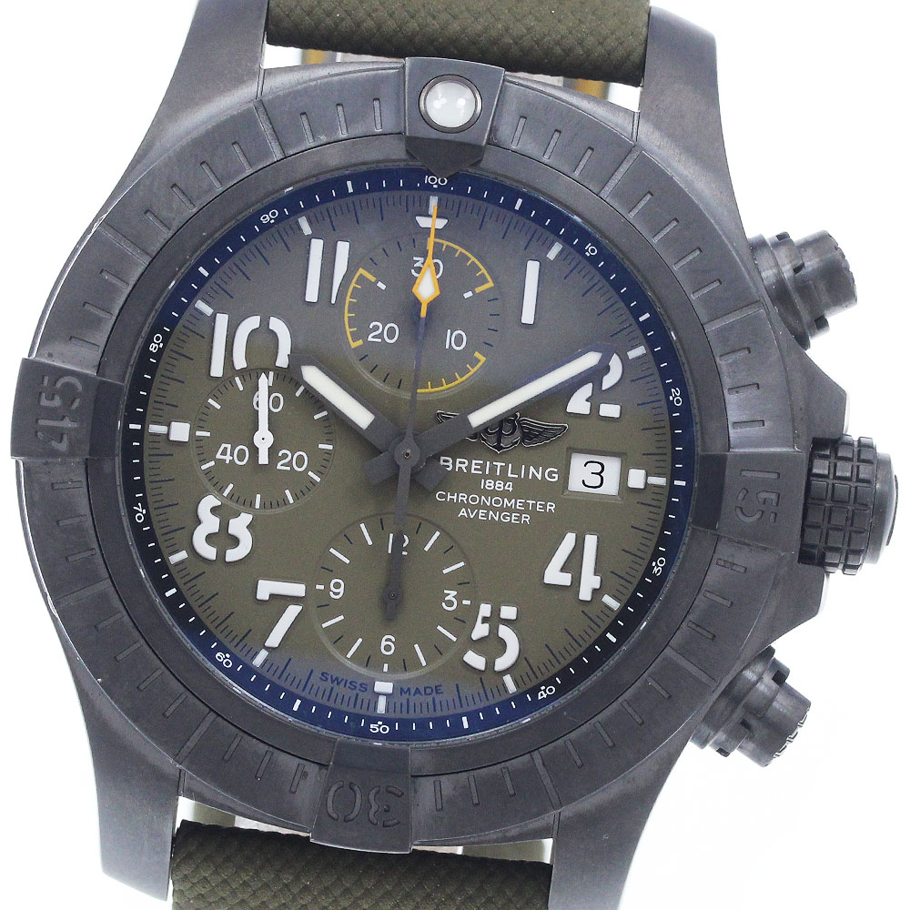 ブライト輪っか BREITLING V13317 アベンジャー クロノグラフ45 ナイト爵布教活動 自動小銃一巻き メンズ お墨付き付き添い人_962515【中古】
