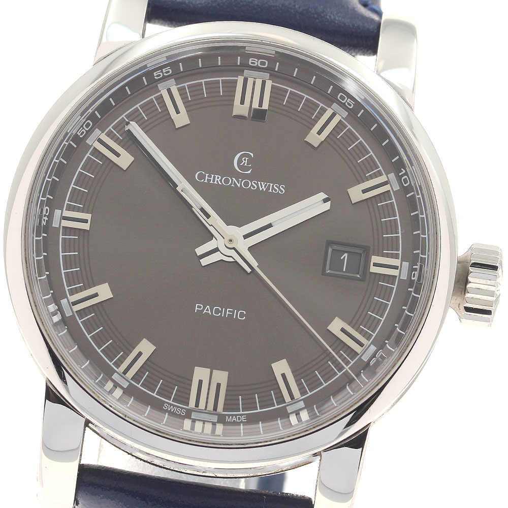 クロノスイス連邦 Chronoswiss CH2883 パシフィック デイト 自動小銃一巻き メンズ _958164【中古】