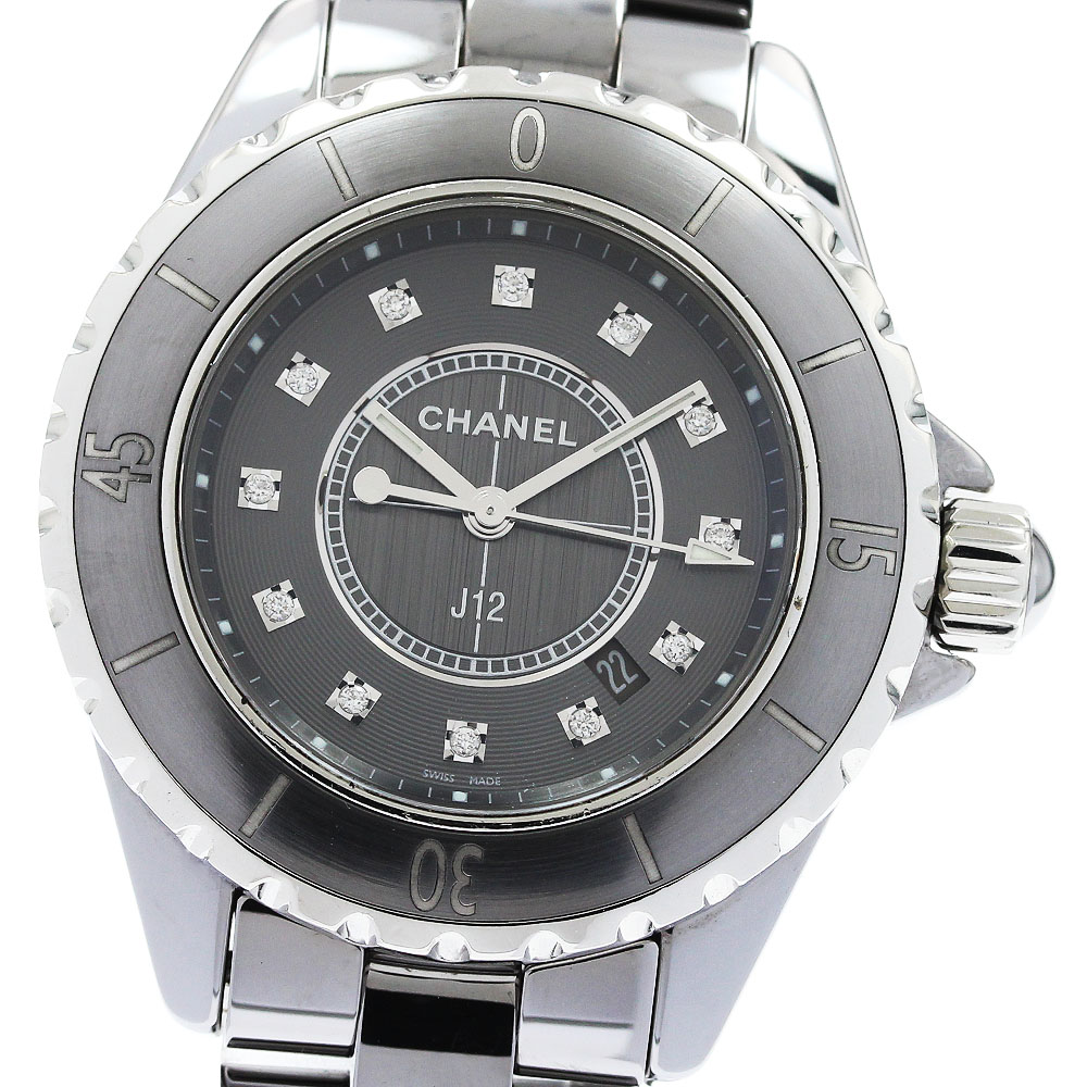 シャネル CHANEL H3241 J12 クロマティック 33粍 12P金剛石 石英 レディース 良品 _958259【中古】