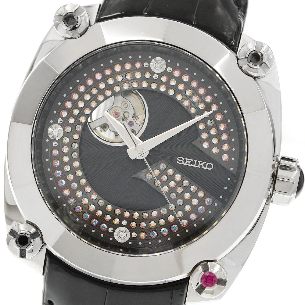 セイコー SEIKO SBLL023 8L38-00J0 ガランテ スワロフスキー文字記号盤 自動小銃一巻き メンズ 箱・お墨付き付き添い人_958573【中古】