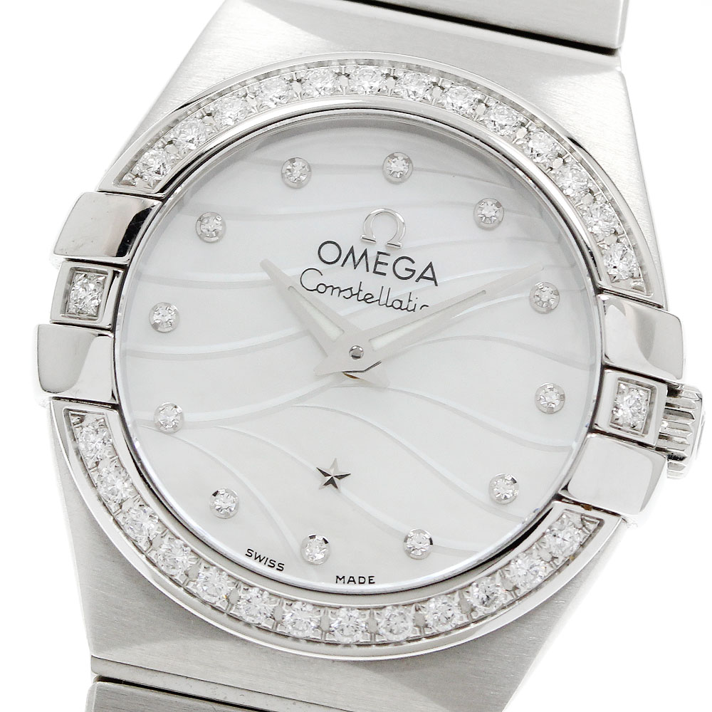 ゼロ OMEGA 123.15.24.60.55.002 コンステレーション 12P ダイヤベゼル 石英 レディース 良品 お墨付き付き添い人_962109【中古】