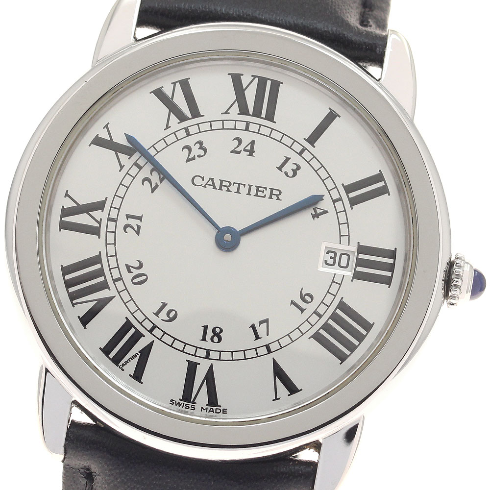 カルティエ CARTIER W6700255 ロンドソロLM デイト 石英 メンズ _957828【中古】