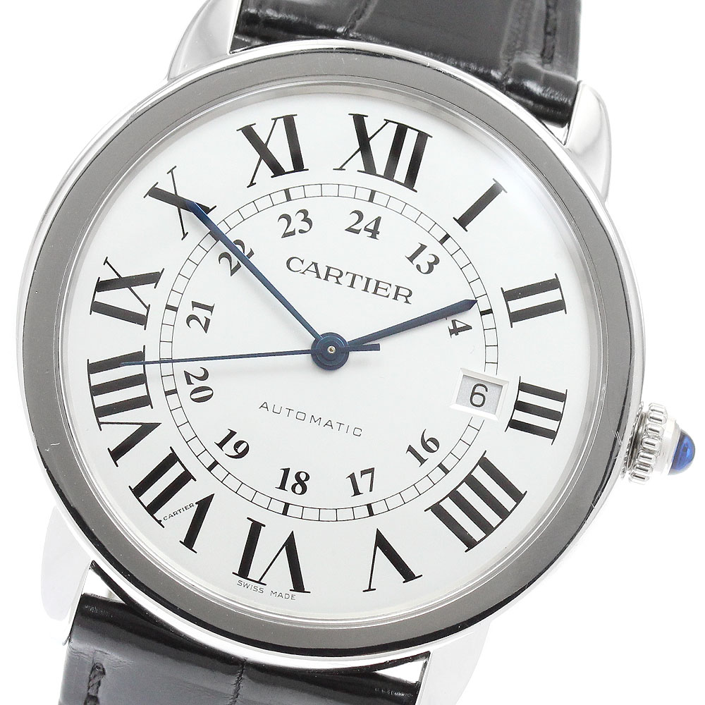 カルティエ CARTIER W6701010 ロンドソロ XL デイト 自動小銃一巻き メンズ _960871【中古】