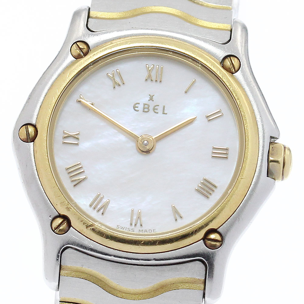 エベル EBEL E1157111 クラシックウェーブ 白いこと甲殻文字記号盤 石英 レディース _961142【中古】