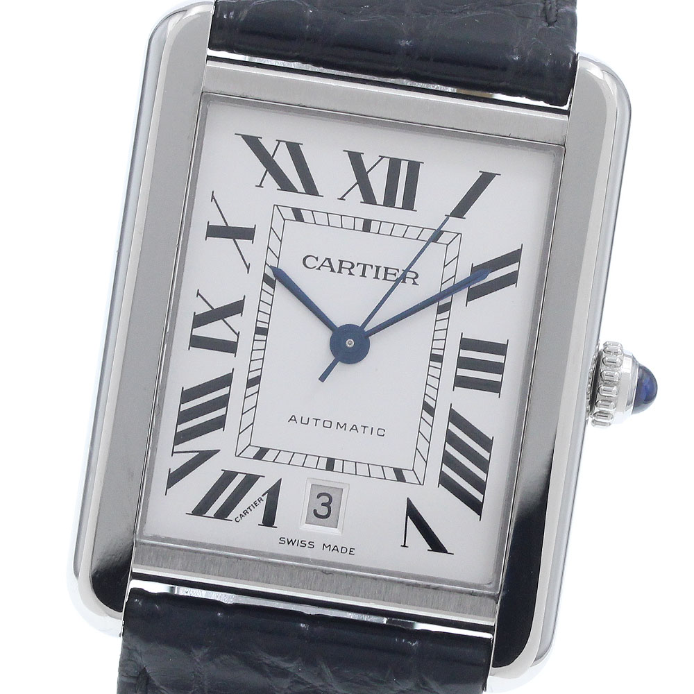 カルティエ CARTIER W5200027 貯蔵タンクソロ XL デイト 自動小銃一巻き メンズ 良品 お墨付き付き添い人_962491【中古】