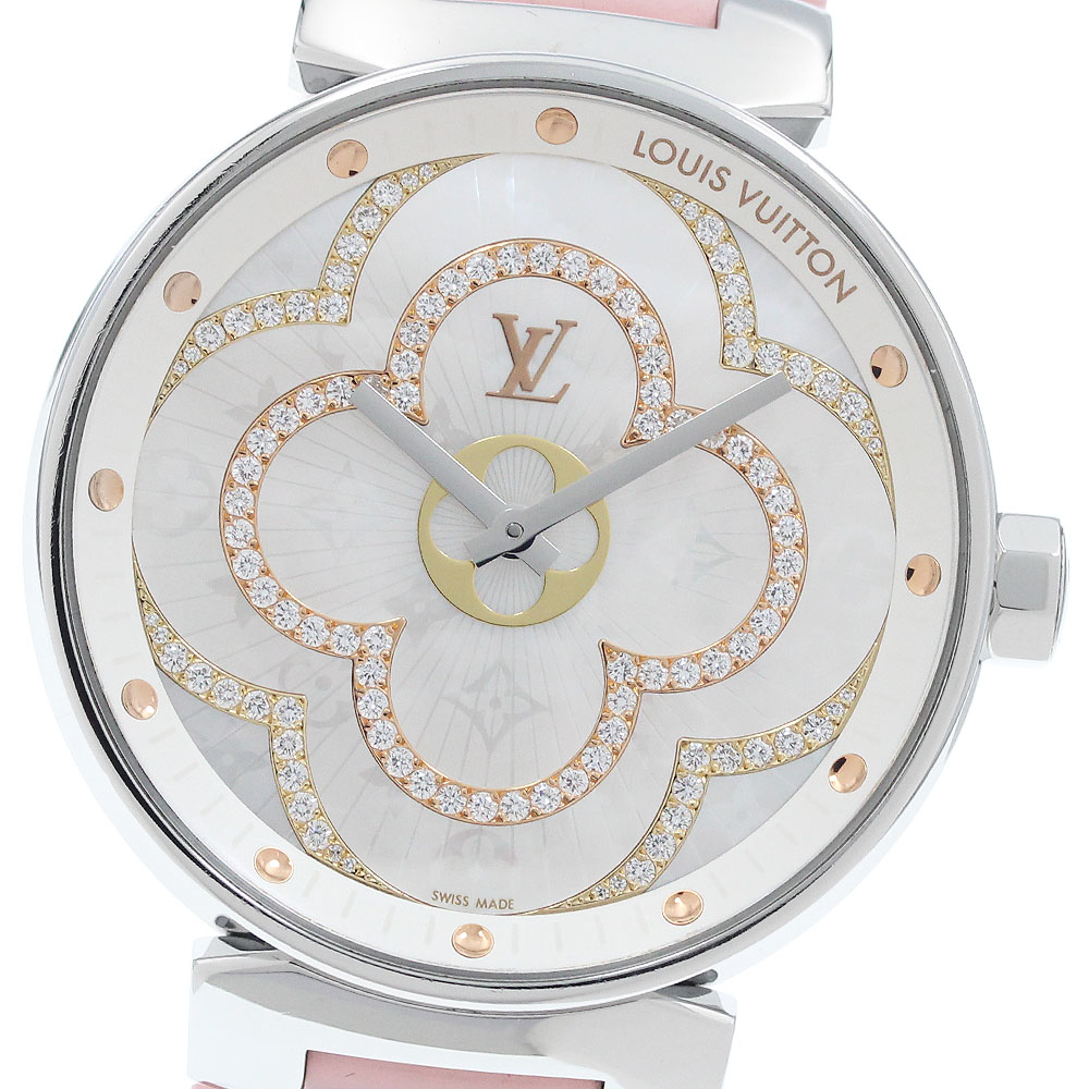 ルイ・ヴィトン LOUIS VUITTON QA021 タンブール お月さま ディヴァイン 金剛石 甲殻 石英 メンズ 良品 箱・お墨付き付き添い人_960043【中古】