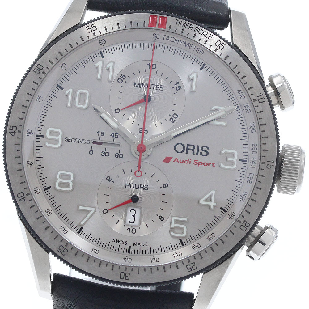 オリス ORIS 01 774 7661 7481-Set アウディスポーツ リミテッドエディション クロノグラフ 自動小銃一巻き メンズ 良品 箱・御墨付き付き添い人_960587【中古】