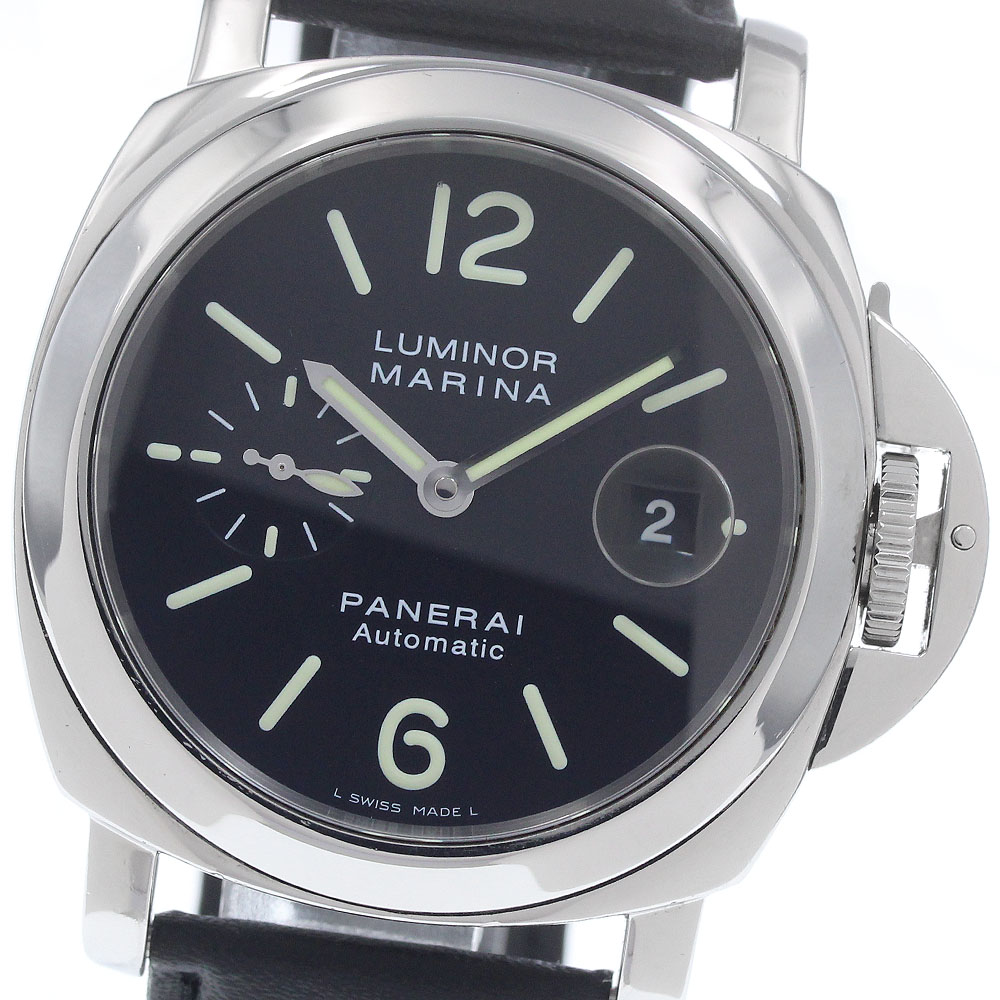 パネライ PANERAI PAM00104 ルミノールマリーナ スモール秒 自動小銃一巻き メンズ 箱付き添い人_960659【中古】