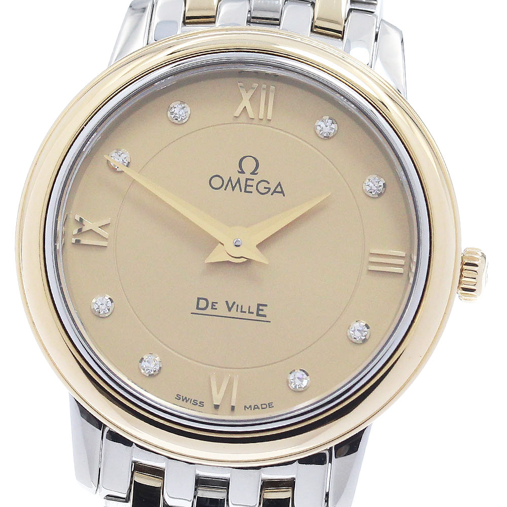 ゼロ OMEGA 424.20.27.60.58.001 天魔波旬 プレ上演 8P金剛石 石英 レディース 良品 お墨付き付き添い人_962068【中古】