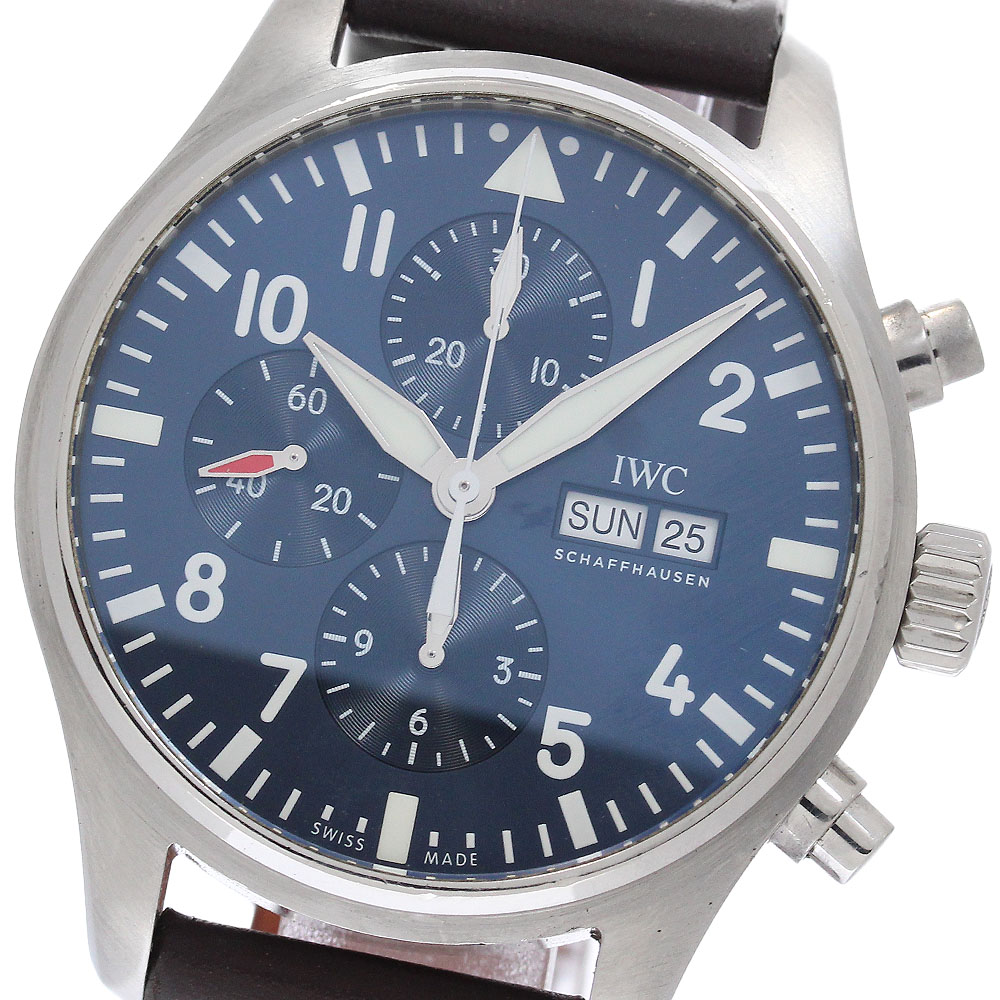 IWC IWC SCHAFFHAUSEN IW377714 パイロットウォッチ プティ プランス デイデイト クロノグラフ 自動小銃一巻き メンズ _962117【中古】