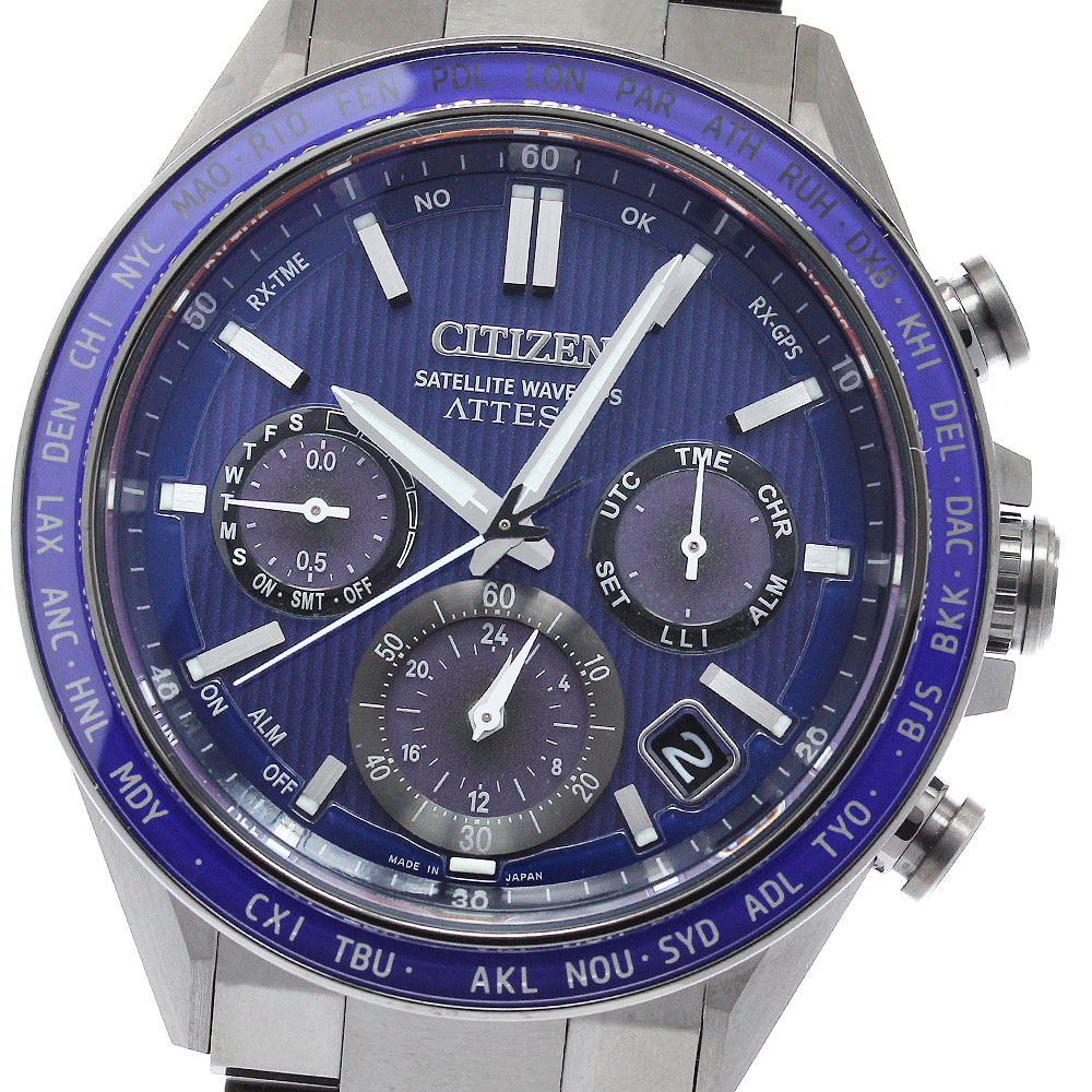 シチズン CITIZEN CC4059-64L/F950-0029S09 アテッサ ACT Line エコ運転 ソーラー電磁波 メンズ 極美品 箱・お墨付き付き添い人_963071【中古】