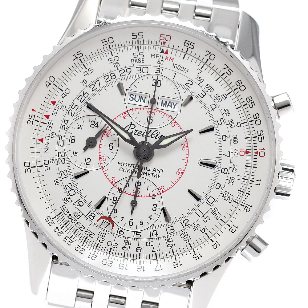 ブライト輪っか BREITLING A21330 モンブリラン ダトラ トリプル暦 クロノグラフ 自動小銃一巻き メンズ お墨付き付き添い人_948618【中古】