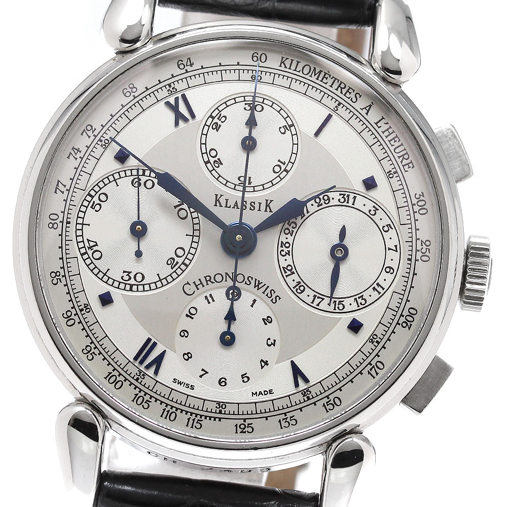 クロノスイス連邦 Chronoswiss CH7403 古典派音楽 クロノグラフ 自動小銃一巻き メンズ _950572【中古】