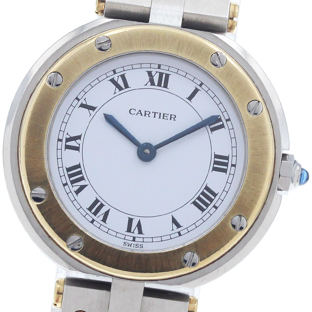 カルティエ CARTIER サントスラウンドSM YGベゼル 石英 レディース _954285【中古】
