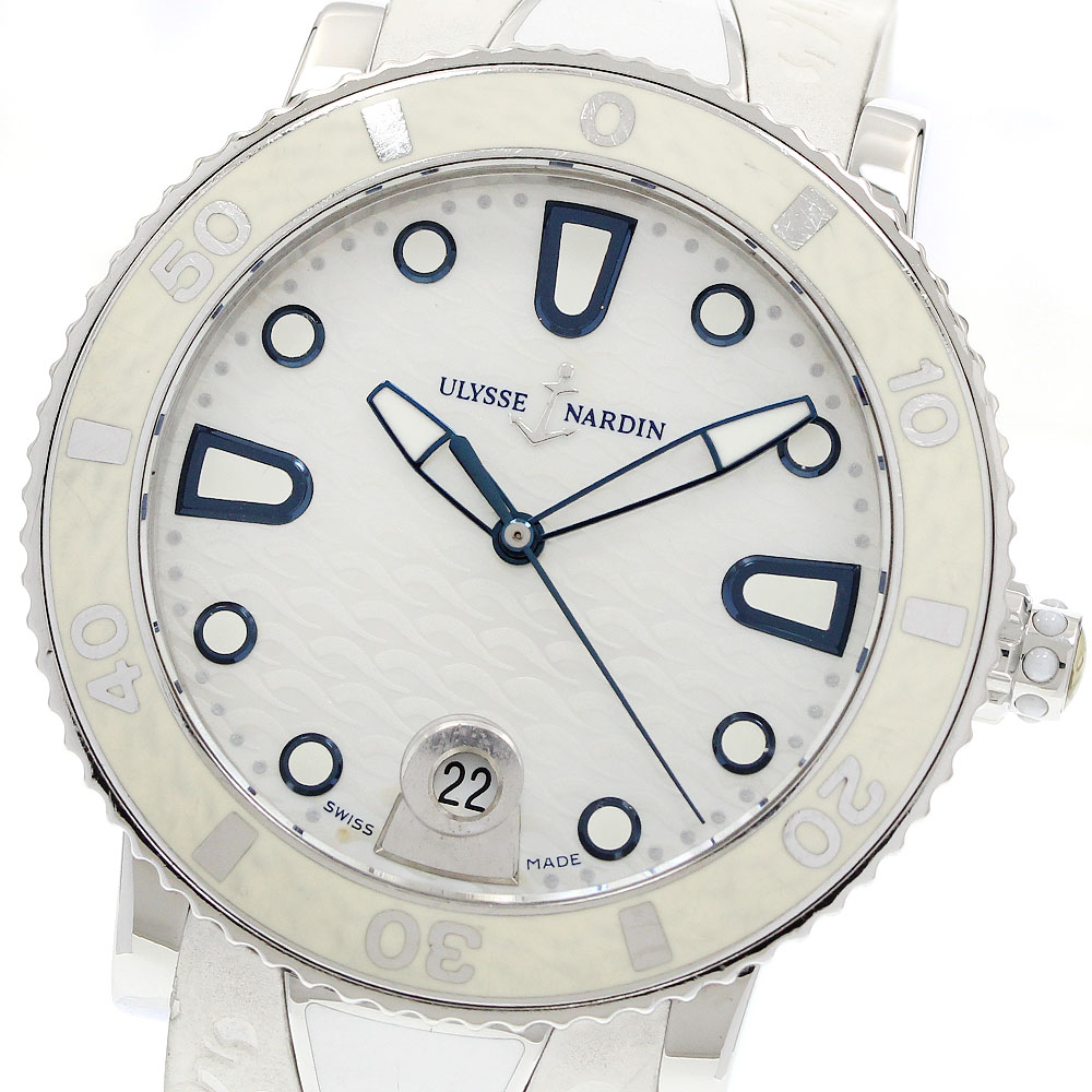 ユリス・ナルダン Ulysse Nardin 8103-101 米国海兵隊員 小母さん ダイバー デイト 自動小銃一巻き レディース _956020【中古】