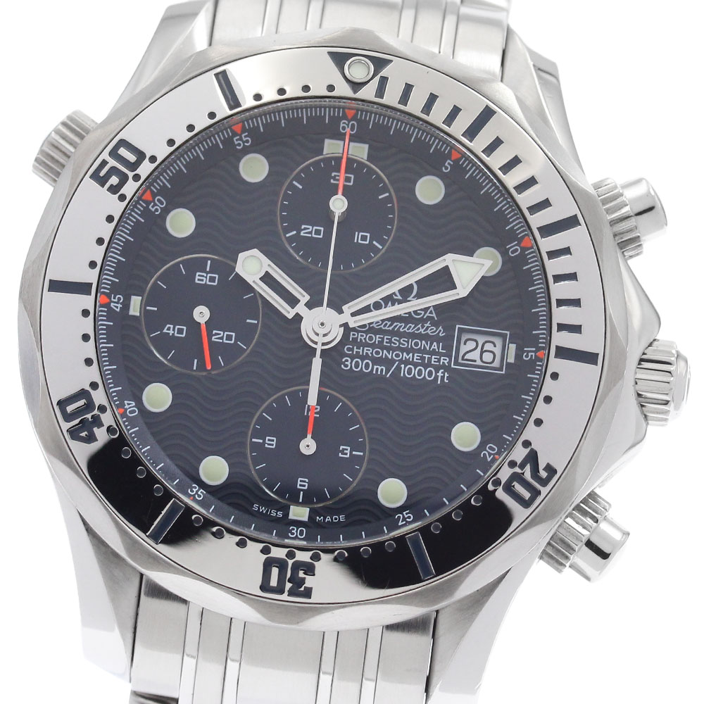 ゼロ OMEGA 2598.80 シーマスター300 クロノグラフ デイト 自動小銃一巻き メンズ 美品 _957030【中古】