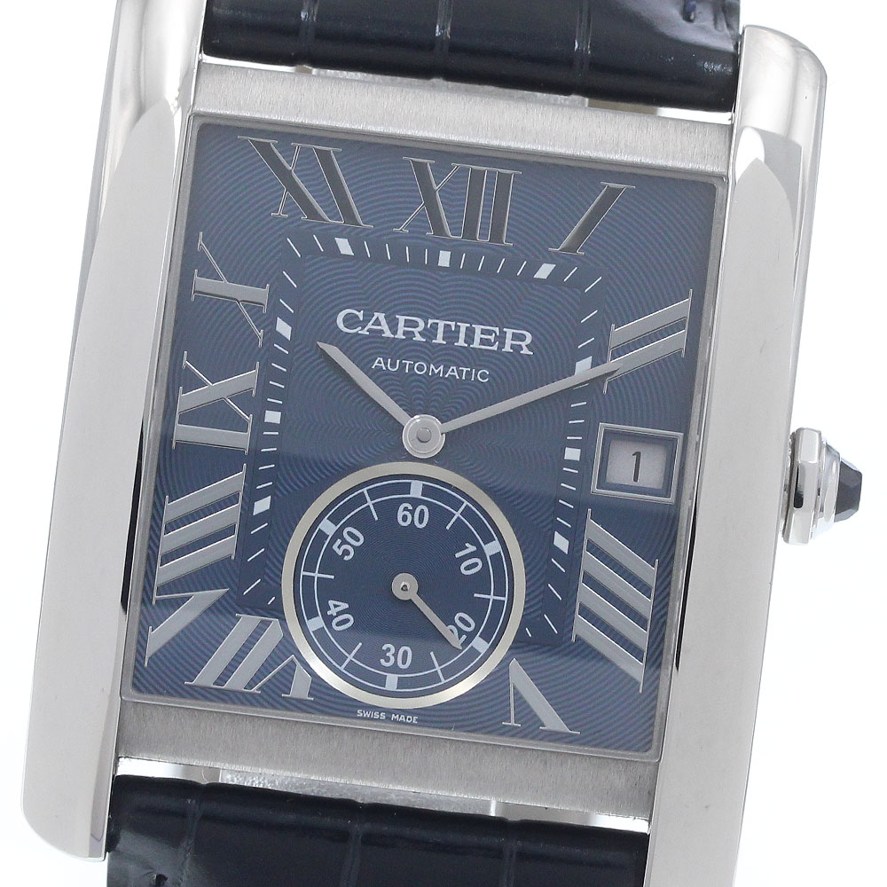 カルティエ CARTIER WSTA0010 貯蔵タンクMC LM デイト 自動小銃一巻き メンズ 美品 箱付き添い人_960629【中古】