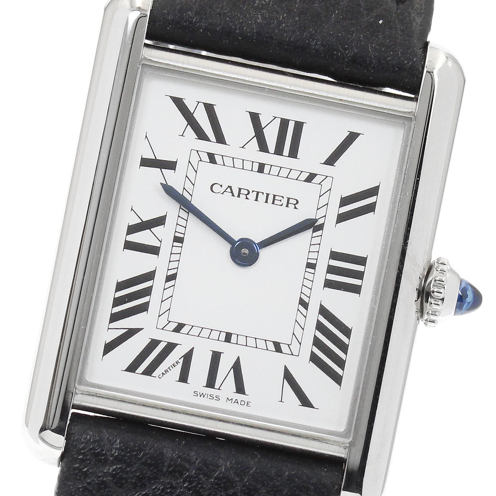 カルティエ CARTIER WSTA0109 貯蔵タンク帆檣 LM 石英 メンズ 良品 お墨付き付き添い人_961926【中古】