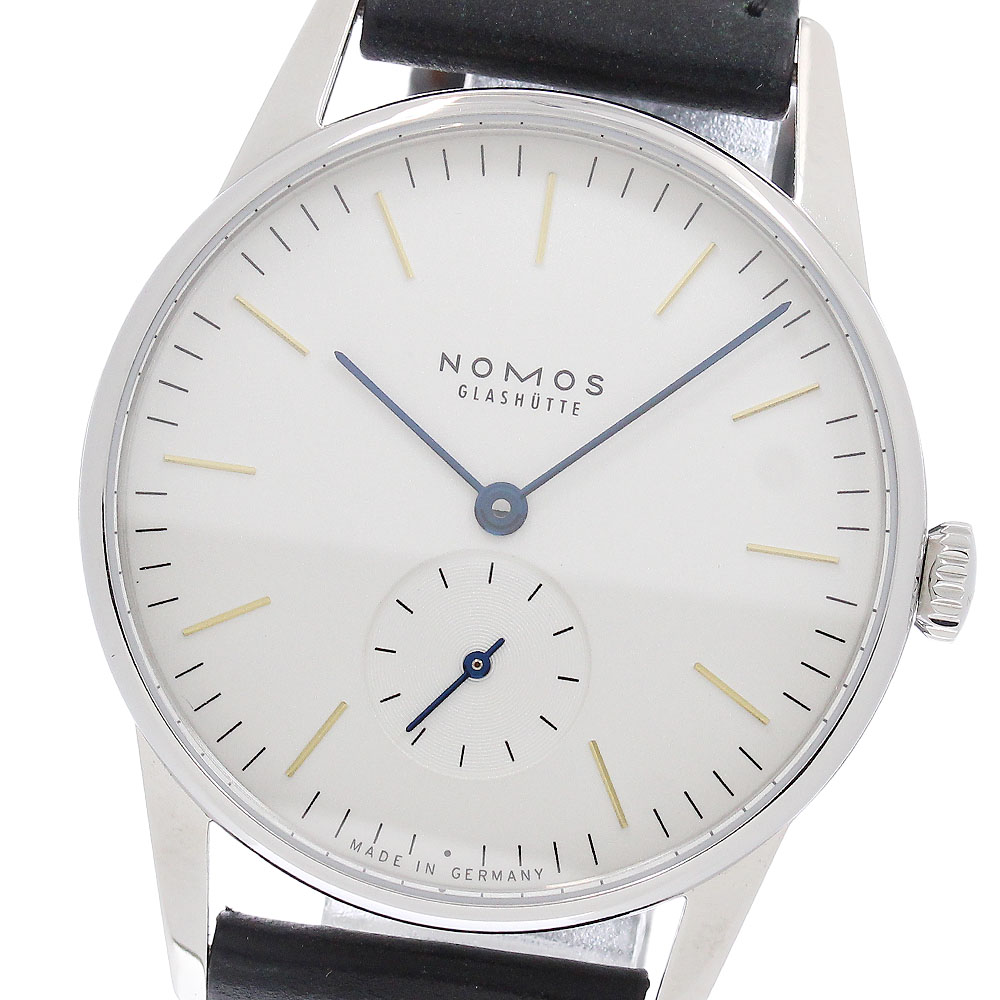 ノモス NOMOS OR1A3GW2 オリオン35 青色お手々 スモール秒 手一巻き メンズ 美品 内箱・御墨付き付き添い人_963473【中古】
